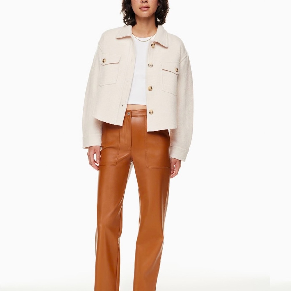 Wilfred Cream Cropped Shirt Jacket